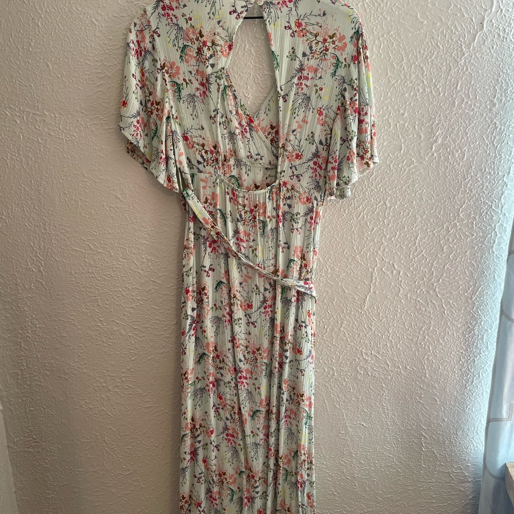 RAGA Secret Escape Floral Faux Wrap Maxi Sage Dress Size Small - Picture 7 of 7